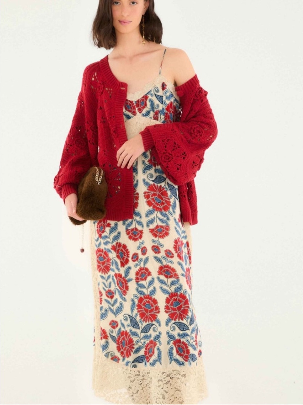 Farm Rio Sand Francesca Midi Dress - Picture 3 of 8
